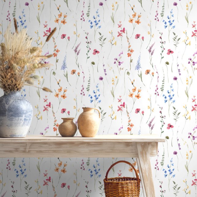 Papel Pintado Patrón de flores silvestres coloridas ID1047 (Subido por el creador)