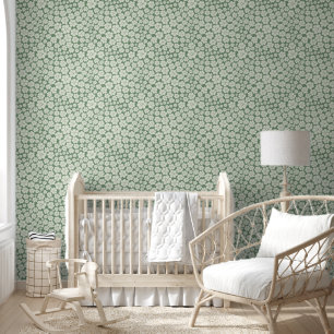 Papel Pintado Patrón de flores - Verde