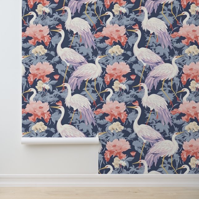 Papel Pintado Patrón de flores y hierbas de la Marina Chinoiseri (Solicitud)