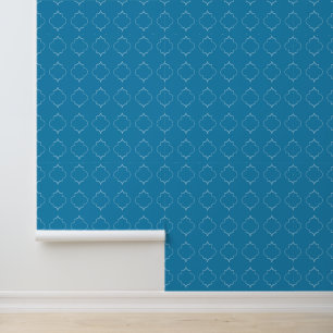 Papel Pintado Patrón de forma marroquí azul
