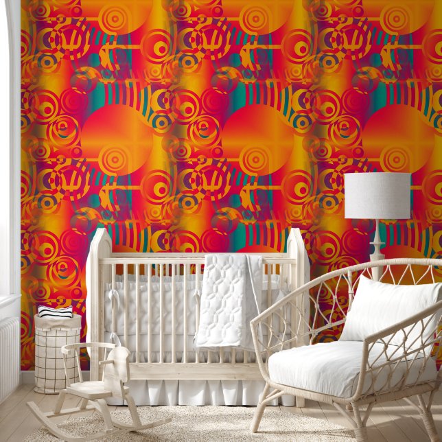 Papel Pintado Patrón de formas geométricas coloridas 30 (Niños)