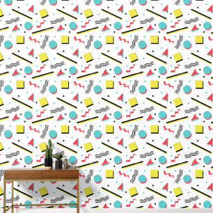 Papel Pintado Patrón de formas geométricas retro 90s