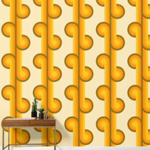 Papel Pintado Patrón de formas geométricas retro sólido 2