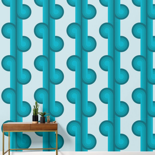 Papel Pintado Patrón de formas geométricas retro sólido 4 (Pasillo)