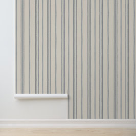 Papel Pintado Patrón de franja azul pizarra atemporal pintado