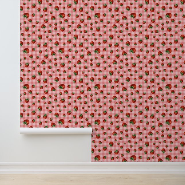 Papel Pintado Patrón de Fresa (Solicitud)