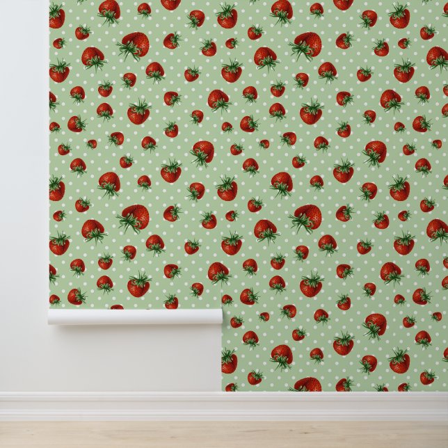 Papel Pintado Patrón de Fresa (Solicitud)