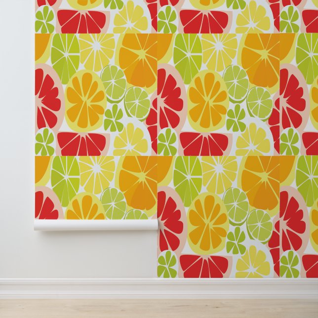 Papel Pintado Patrón de Frutas Cítricas (Solicitud)