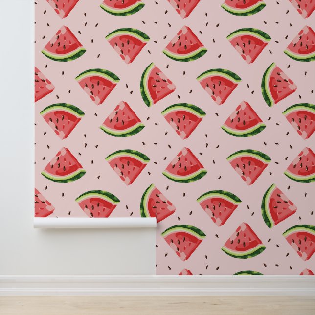 Papel Pintado Patrón de frutas de la sandía acuática (Solicitud)