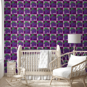 Papel Pintado Patrón de frutas de uvas cortas
