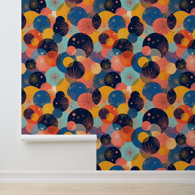 Papel Pintado Patrón de fuegos artificiales de resumen de celebr (Solicitud)