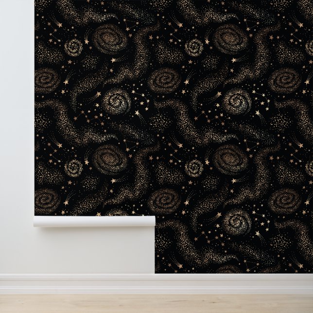 Papel Pintado Patrón de galaxia de la constelación Gold Star (Solicitud)
