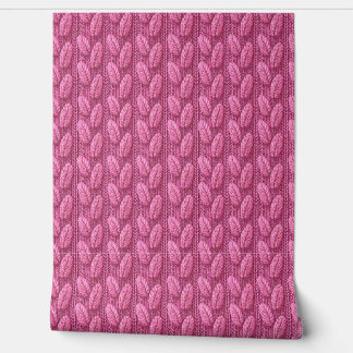 Papel Pintado Patrón de ganchillo de pluma de punto rosa