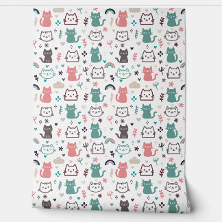Papel Pintado Patrón de gatos de corte
