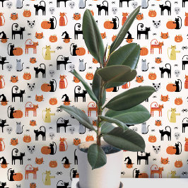 Papel Pintado Patrón de gatos de Halloween