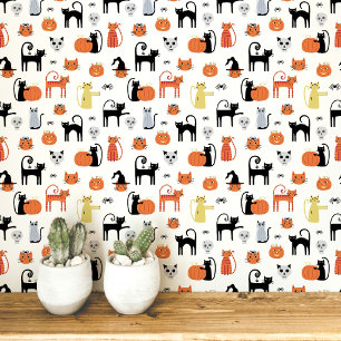 Papel Pintado Patrón de gatos de Halloween