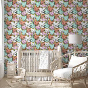 Papel Pintado Patrón de gatos dormidos