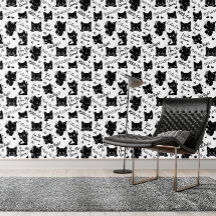 Patrón de gatos y dichos negros