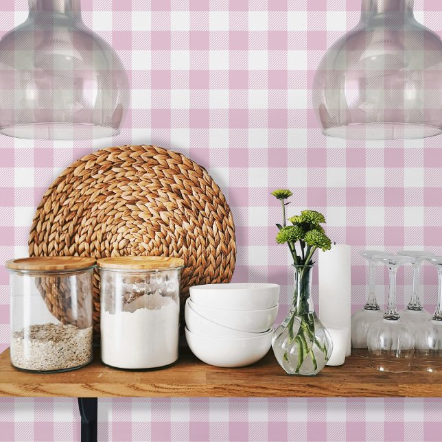 Papel Pintado Patrón de Gingham de Baby Pink Vichy (Subido por el creador)