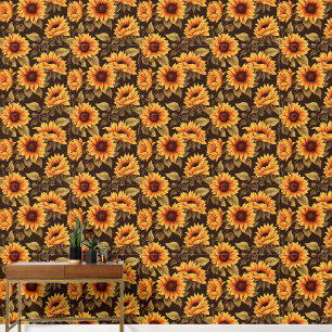 Papel Pintado Patrón de girasol de baldosas