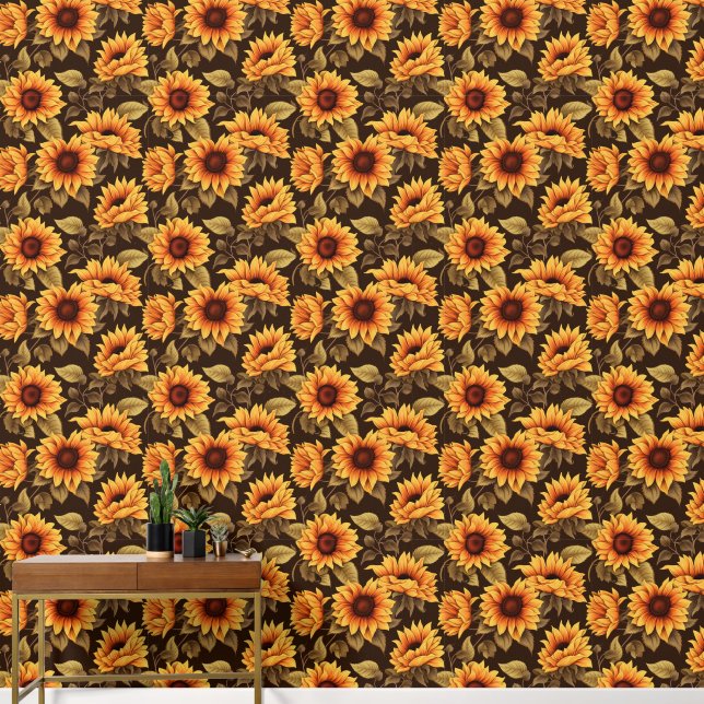 Papel Pintado Patrón de girasol de baldosas (Pasillo)