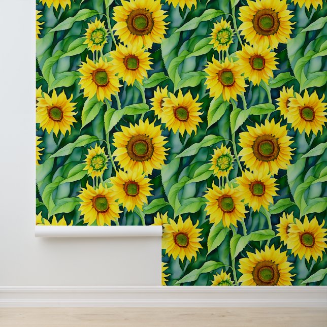Papel Pintado Patrón de girasoles de gran belleza (Solicitud)