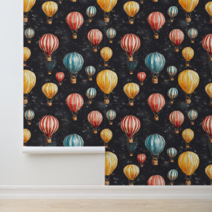 Papel Pintado Patrón de globo de aire caliente Vintage Dibujos i