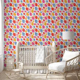 Papel Pintado Patrón de globos rosados y azules para habitación 