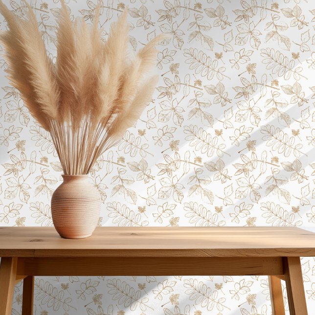 Papel Pintado Patrón de hoja dorada ID655 (Subido por el creador)