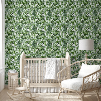 Papel Pintado Patrón de hoja selva botánica evergreen