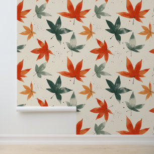 Papel Pintado Patrón de hojas otoñales