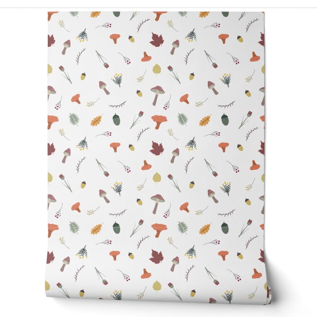 Papel Pintado patrón de hongos otoñales (Desenrollar)
