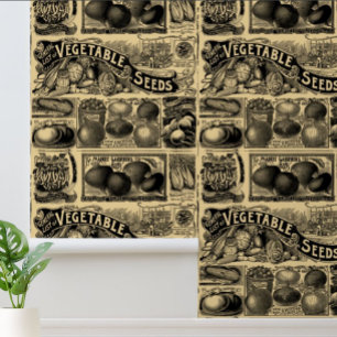 Papel Pintado Patrón de huertos de verduras en el mercado de los