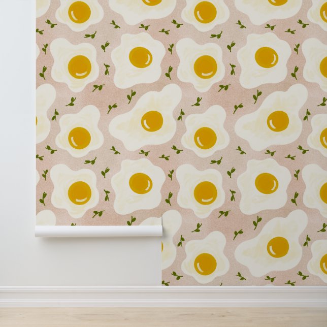 Papel Pintado Patrón de huevos fritos (Solicitud)