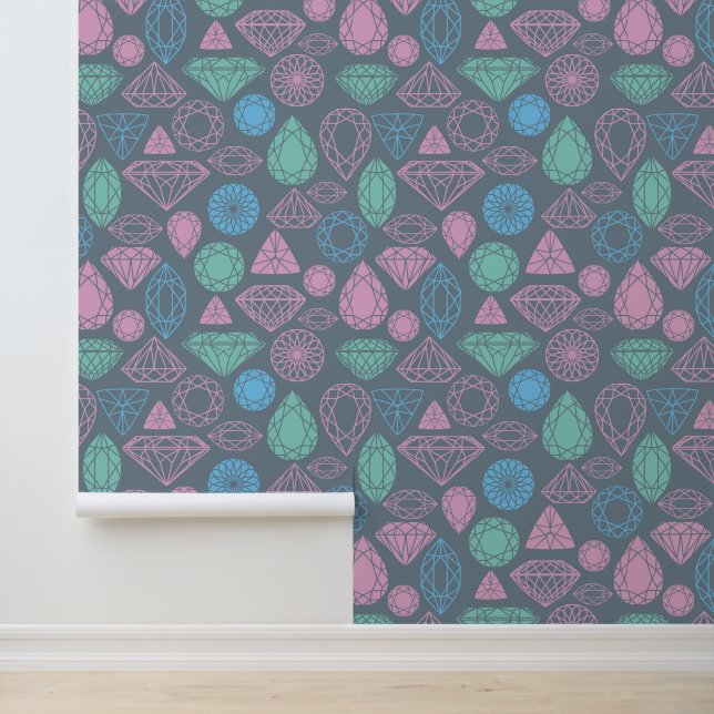 Papel Pintado Patrón de iconos de Gemstone (Solicitud)