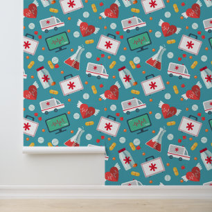 Papel Pintado Patrón de iconos médicos