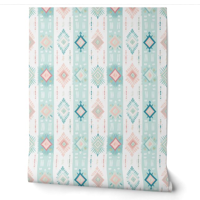 Papel Pintado Patrón de impresión del Boho del Pastel Moder (Desenrollar)
