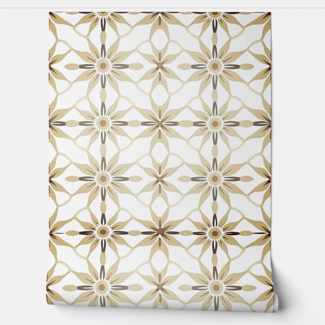 Papel Pintado Patrón de jazmín geométrico thai (Desenrollar)