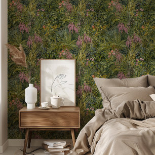 Papel Pintado Patrón de jungla tropical botánica exuberante