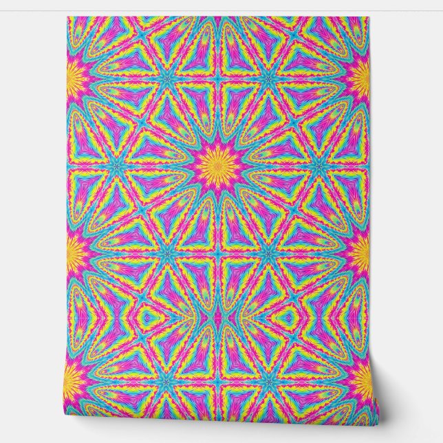 Papel Pintado Patrón de Kaleidoscopio de tinta clásica (Desenrollar)