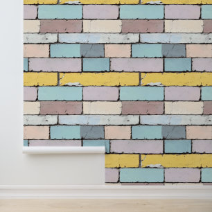 Papel Pintado Patrón de ladrillos de Pastel antiguo