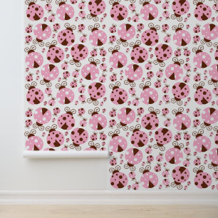 Papel Pintado Patrón De Ladybugs, Cute Ladybugs, Pink Ladybugs
