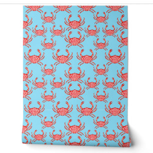 Papel Pintado Patrón de langosta sobre azul marino
