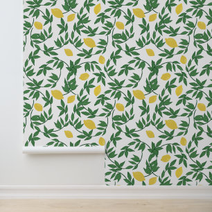 Papel Pintado Patrón de lemas amarillos y verdes