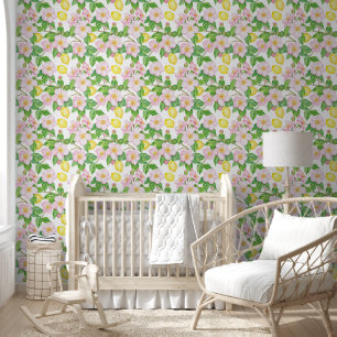 Papel Pintado Patrón de lemas florales rosas
