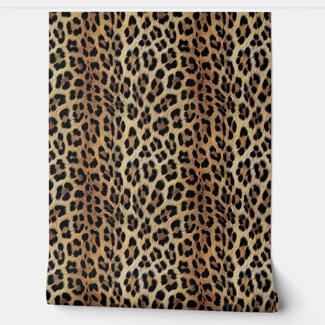 Papel Pintado Patrón de leopardo, tigre, piel de leopardo, de mo (Desenrollar)