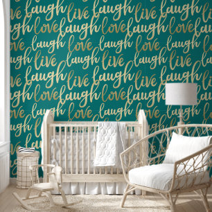 Papel Pintado Patrón de letras de oro de Live Lauder Love Faux