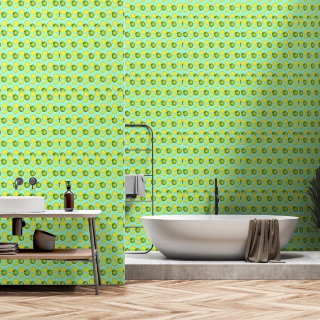 Papel Pintado Patrón de Lima Verde (Baño)
