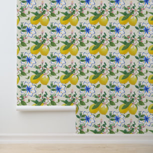 Papel Pintado Patrón de limón de mosaico italiano