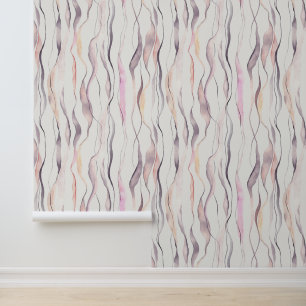 Papel Pintado Patrón de líneas onduladas verticales abstractas d